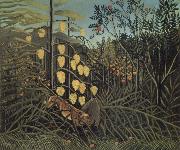 Henri Rousseau In a Tropical Forest.Struggle between Tiger and Bull Sweden oil painting artist